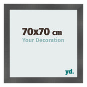 Cornice 70x70cm Nero Argento Lucido MDF Pisa Davanti Dimensione | Yourdecoration.it