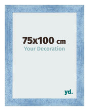Cornice 75x100cm Blu Acceso Spazzato MDF Pisa Davanti Dimensione | Yourdecoration.it