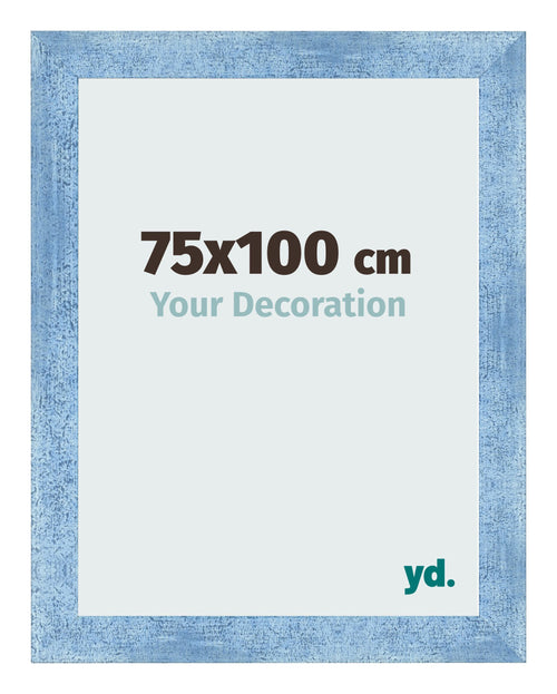 Cornice 75x100cm Blu Acceso Spazzato MDF Pisa Davanti Dimensione | Yourdecoration.it