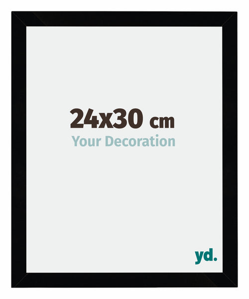 Mura MDF Cornice 24x30cm Nero Lucente Davanti Dimensione | Yourdecoration.it
