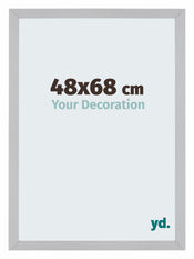 Mura MDF Cornice 48x68cm Argento Lucido Vintage Davanti Obliquo | Yourdecoration.it