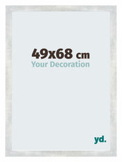 Mura MDF Cornice 49x68cm Argento Lucido Vintage Davanti Dimensione | Yourdecoration.it