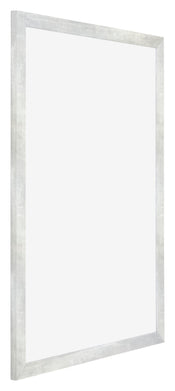 Mura MDF Cornice 67x98cm Argento Lucido Vintage Davanti Obliquo | Yourdecoration.it