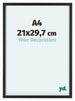 Virginia Alluminio Cornice 21x29 7cm A4 Nero Davanti Dimensione | Yourdecoration.it