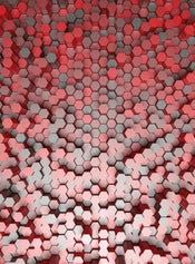 5020 4 Wizard_Genius 3D Pentagons Red Carta Da Parati In Tessuto Non Tessuto 192X260cm 4 Strisce | Yourdecoration.it