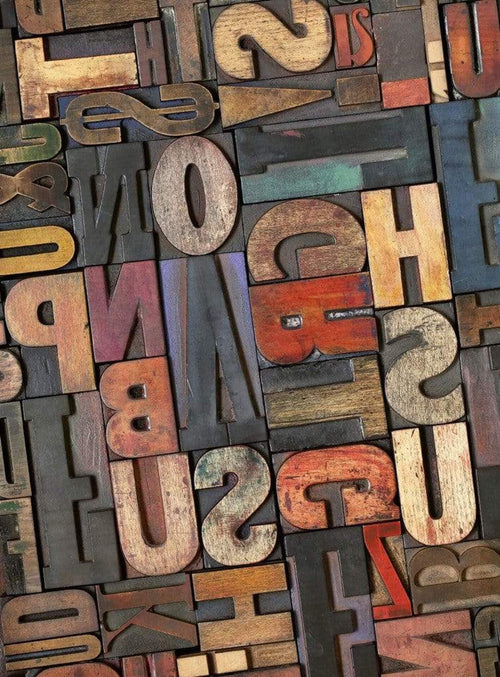 5187 4 Wizard_Genius Vintage Letters Carta Da Parati In Tessuto Non Tessuto 192X260cm 4 Strisce | Yourdecoration.it