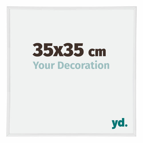 Annecy Plastica Cornice 35x35cm Bianco Lucente Davanti Dimensione | Yourdecoration.it