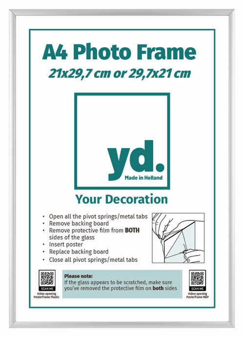 Aurora Alluminio Cornice 21x29-7cm Argento Davanti Inserto Papier | Yourdecoration.it