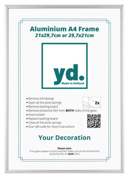 Aurora Alluminio Cornice 21x29-7cm Obliquo Davanti Inserto Papier | Yourdecoration.it