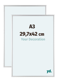 Aurora Alluminio Cornice 29-7x42cm A3 Set Di 2 Argento Opaco Davanti Dimensione | Yourdecoration.it