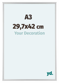 Aurora Alluminio Cornice 29-7x42cm Argento Opaco Davanti Dimensione | Yourdecoration.it