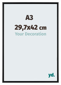 Aurora Alluminio Cornice 29-7x42cm Nero Opaco Davanti Dimensione | Yourdecoration.it