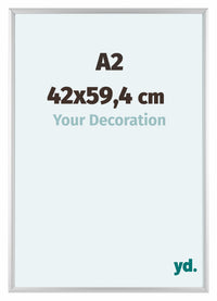 Aurora Alluminio Cornice 42x59-4cm A2 Argento Opaco Davanti Dimensione | Yourdecoration.it