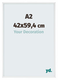 Aurora Alluminio Cornice 42x59-4cm A2 Bianco Lucente Davanti Dimensione | Yourdecoration.it