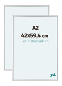 Aurora Alluminio Cornice 42x59-4cm A2 Set Di 2 Argento Opaco Davanti Dimensione | Yourdecoration.it