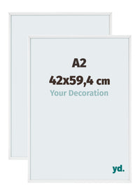 Aurora Alluminio Cornice 42x59-4cm A2 Set Di 2 Bianco Lucente Davanti Dimensione | Yourdecoration.it