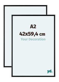 Aurora Alluminio Cornice 42x59-4cm A2 Set Di 2 Nero Opaco Davanti Dimensione | Yourdecoration.it
