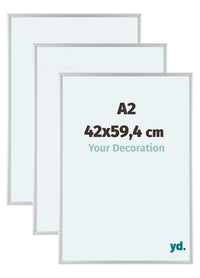 Aurora Alluminio Cornice 42x59-4cm A2 Set Di 3 Argento Opaco Davanti Dimensione | Yourdecoration.it