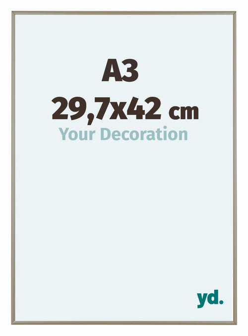 Austin Alluminio Cornice 29 7x42cm A3 Champagne Davanti Dimensione | Yourdecoration.it