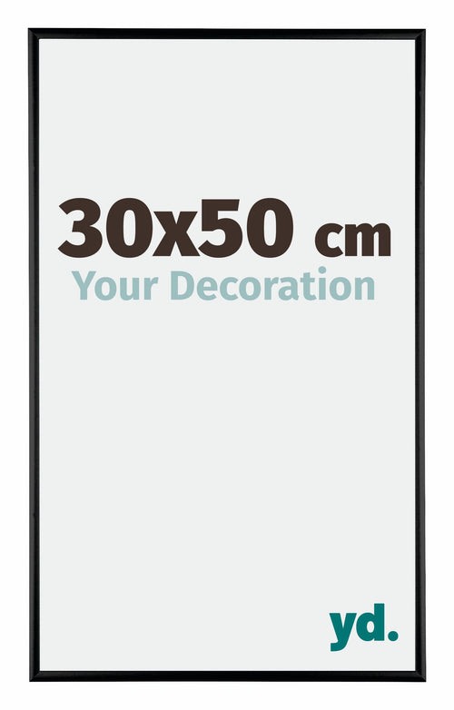 Austin Alluminio Cornice 30x50cm Nero Lucente Davanti Dimensione | Yourdecoration.it