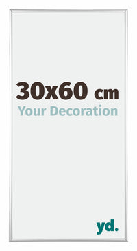 Austin Alluminio Cornice 30x60cm Argento Lucido Davanti Dimensione | Yourdecoration.it