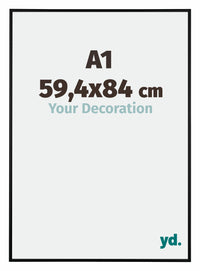 Austin Alluminio Cornice 59 4x84cm A1 Nero Opaco Davanti Dimensione | Yourdecoration.it