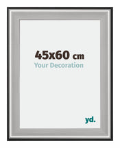 Birmingham Legna Cornice 45x60cm Nero Argento Lucido Dimensione | Yourdecoration.it
