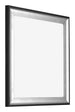 Birmingham Legna Cornice 50x50cm Nero Argento Lucido Davanti Obliquo | Yourdecoration.it