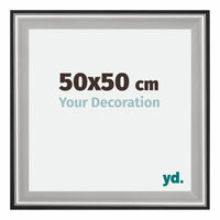 Birmingham Legna Cornice 50x50cm Nero Argento Lucido Dimensione | Yourdecoration.it