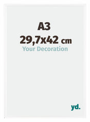 Bordeaux Plastica Cornice 29 7x42cm A3 Bianco Lucente Davanti Dimensione | Yourdecoration.it