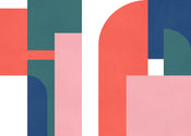 Carta da Parati Geometric Colours 350x250cm FLX7 032 | Yourdecoration.it