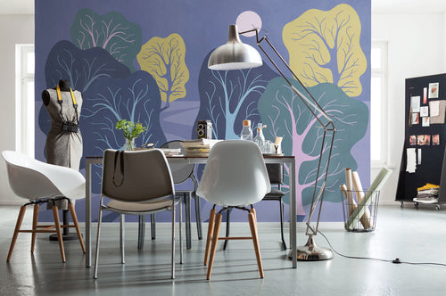 Carta da Parati Purple Nights 350x250cm FLX7 017 Interno | Yourdecoration.it