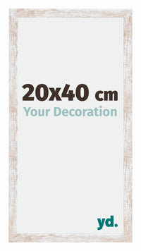 Catania MDF Cornice 20x40cm White Wash Dimensione | Yourdecoration.it