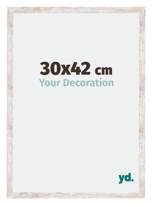 Catania MDF Cornice 30x42cm White Wash Dimensione | Yourdecoration.it
