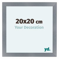 Como MDF Cornice 20x20cm Alluminio Spazzolato Davanti Dimensione | Yourdecoration.it