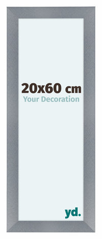 Como MDF Cornice 20x60cm Alluminio Spazzolato Davanti Dimensione | Yourdecoration.it