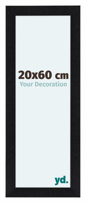 Como MDF Cornice 20x60cm Nero Opaco Davanti Dimensione | Yourdecoration.it