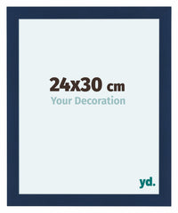 Como MDF Cornice 24x30cm Blu Scuro Spazzato Davanti Dimensione | Yourdecoration.it