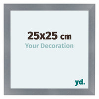 Como MDF Cornice 25x25cm Alluminio Spazzolato Davanti Dimensione | Yourdecoration.it