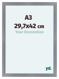 Como MDF Cornice 29 7x42cm A3 Alluminio Spazzolato Davanti Dimensione | Yourdecoration.it