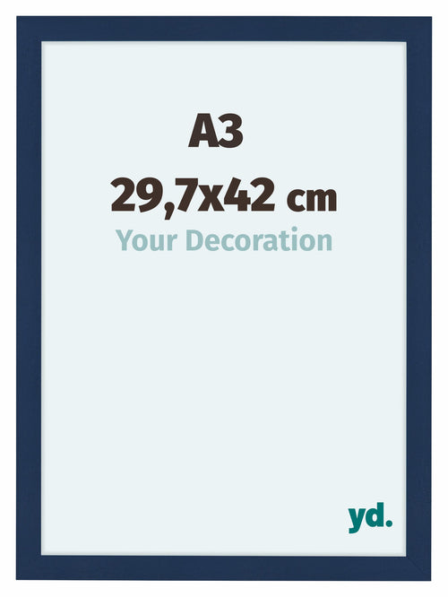 Como MDF Cornice 29 7x42cm A3 Blu Scuro Spazzato Davanti Dimensione | Yourdecoration.it