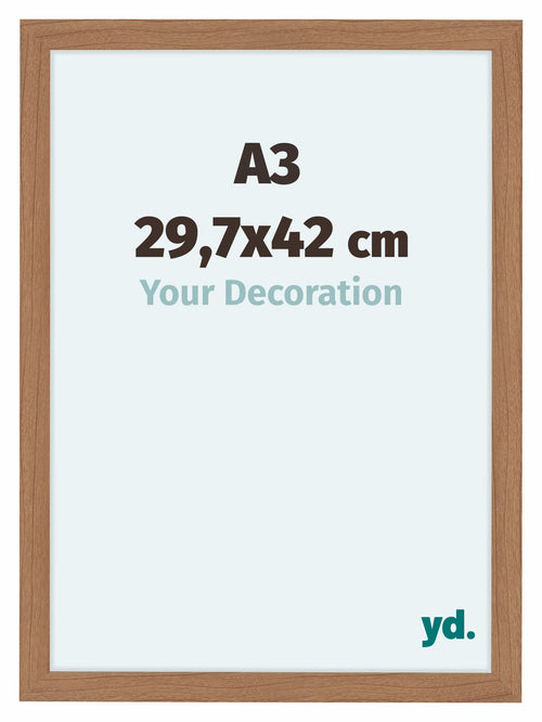 Como MDF Cornice 29 7x42cm A3 Noce Chiaro Davanti Dimensione | Yourdecoration.it
