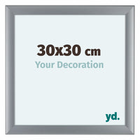 Como MDF Cornice 30x30cm Argento Opaco Davanti Dimensione | Yourdecoration.it