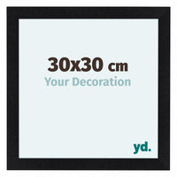Como MDF Cornice 30x30cm Nero Opaco Davanti Dimensione | Yourdecoration.it