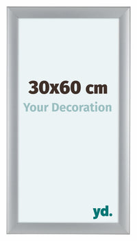 Como MDF Cornice 30x60cm Argento Opaco Davanti Dimensione | Yourdecoration.it