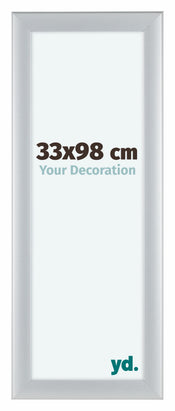 Como MDF Cornice 33x98cm Argento Opaco Davanti Dimensione | Yourdecoration.it