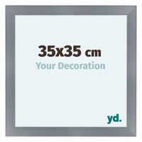 Como MDF Cornice 35x35cm Alluminio Spazzolato Davanti Dimensione | Yourdecoration.it