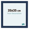 Como MDF Cornice 35x35cm Blu Scuro Spazzato Davanti Dimensione | Yourdecoration.it