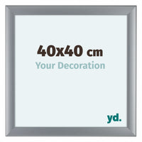 Como MDF Cornice 40x40cm Argento Opaco Davanti Dimensione | Yourdecoration.it