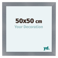 Como MDF Cornice 50x50cm Alluminio Spazzolato Davanti Dimensione | Yourdecoration.it